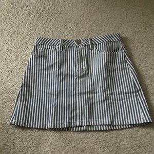 Striped denim skirt